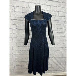 Stage Accents Performance Apparel Leanne Petersen Blue‎ Dress Vtg 90s Size 8